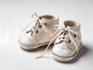 Capture a crisp image of baby shoes on a white background.