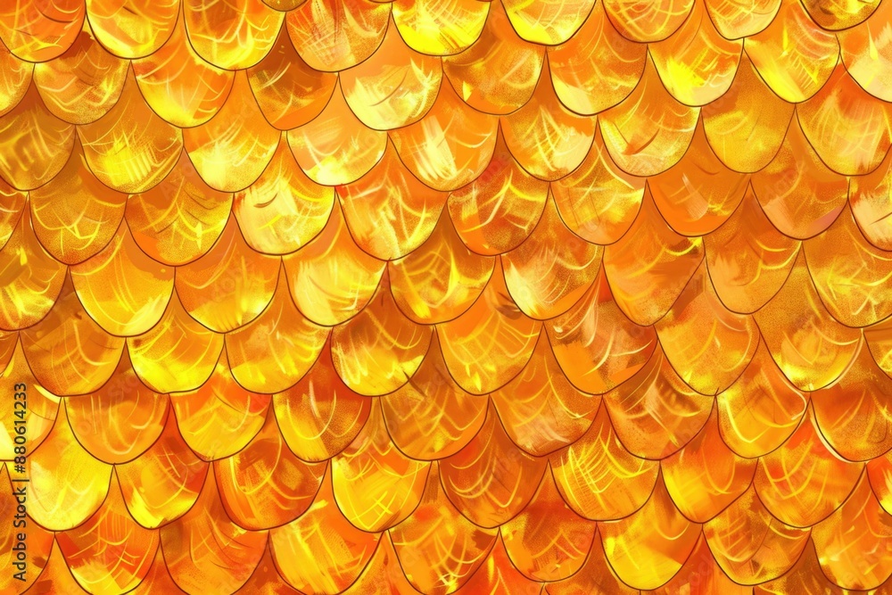 Poster a detailed view of fish scales, often used in designs and patterns