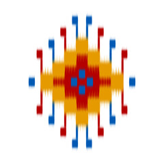 Ikat ethnic pattern art. American, Mexican style. Background Aztec tribal ornament. Design for fabric, clothing, textile, logo, symbol.