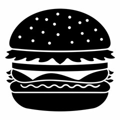 Burger vector illustration, Burger vector art, Burger silhouette, burger cartoon character