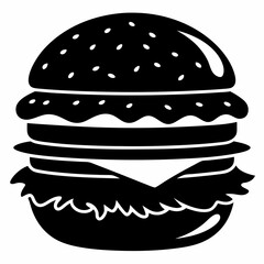 Burger vector illustration, Burger vector art, Burger silhouette, burger cartoon character