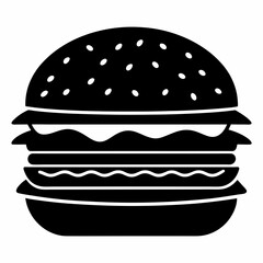 Burger vector illustration, Burger vector art, Burger silhouette, burger cartoon character