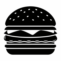 Burger vector illustration, Burger vector art, Burger silhouette, burger cartoon character