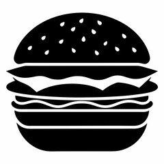 Burger vector illustration, Burger vector art, Burger silhouette, burger cartoon character