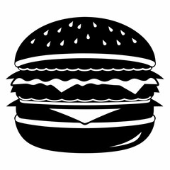 Burger vector illustration, Burger vector art, Burger silhouette, burger cartoon character