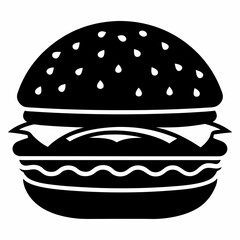 Burger vector illustration, Burger vector art, Burger silhouette, burger cartoon character