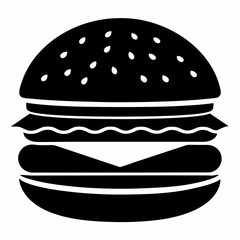 Burger vector illustration, Burger vector art, Burger silhouette, burger cartoon character