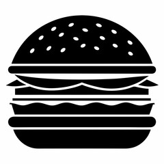 Burger vector illustration, Burger vector art, Burger silhouette, burger cartoon character