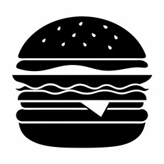 Burger vector illustration, Burger vector art, Burger silhouette, burger cartoon character