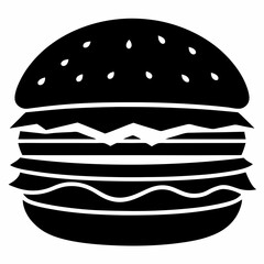 Burger vector illustration, Burger vector art, Burger silhouette, burger cartoon character