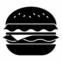 Burger vector illustration, Burger vector art, Burger silhouette, burger cartoon character