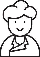 Male Chef Avatar Line Art
