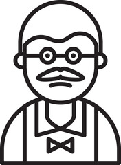 Old Man Avatar Line Art
