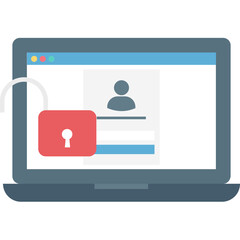 Login vector icon with isolated  background in flat style 
