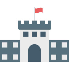 Building vector icon with isolated background in flat style 