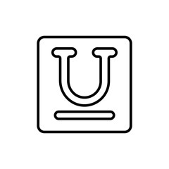 Underline tool outline icons, minimalist vector illustration ,simple transparent graphic element .Isolated on white background