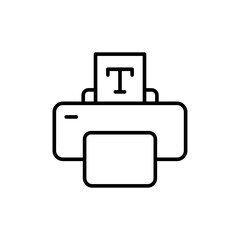 Print text outline icons, minimalist vector illustration ,simple transparent graphic element .Isolated on white background