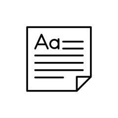 Heading text outline icons, minimalist vector illustration ,simple transparent graphic element .Isolated on white background