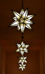 Star-shaped chandeliers in Petropolis, Rio de Janeiro, Brazil