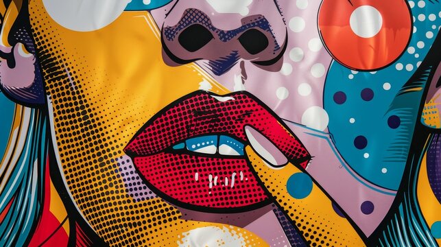 Pop Art Comic Book Style Expression Masks in Bold Primary Colors.
