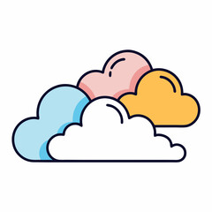Cloud vector illustration, Cloud vector art, Cloud silhouette, cloud icon