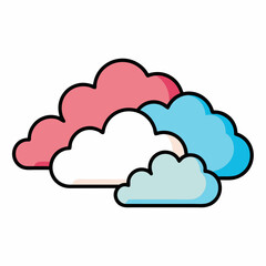 Cloud vector illustration, Cloud vector art, Cloud silhouette, cloud icon