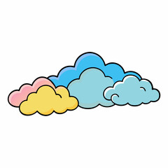 Cloud vector illustration, Cloud vector art, Cloud silhouette, cloud icon