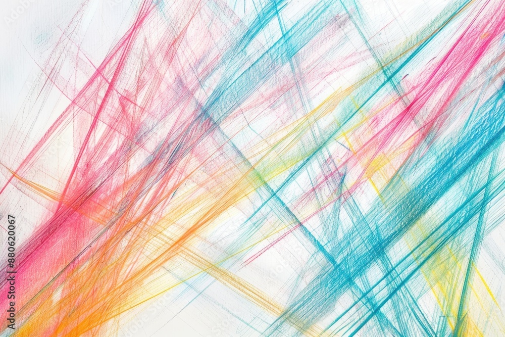 Poster A collection of colorful lines on a white background