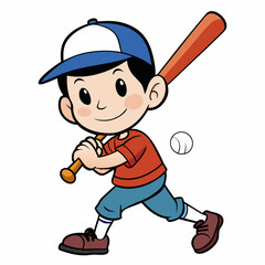 Baseball player vector illustration, Baseball player vector art, Baseball silhouette, Baseball player with bat icon