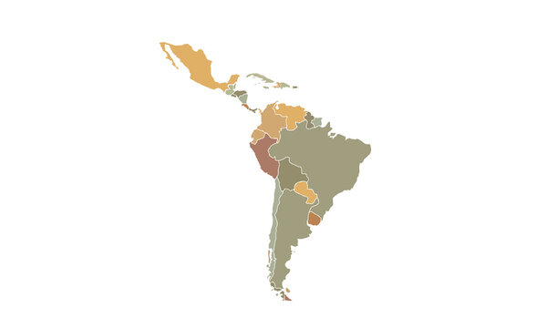 recommend clip art: Map of south America isolated .vintage color style. for website layouts, background, education, precise, customizable, Travel worldwide, map silhouette backdrop, earth geography, political, reports.