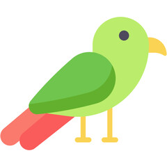 Vector Icon Parrot, Exotic Animal, Bird, Domestic Animals, Jungle, Pet