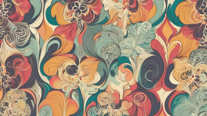 Artifical Intelligence generated seamless floral elements. Abstract Modern Brochure floral Design patterns