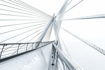 Obraz premium Modern Bridge Construction with Steel Cables