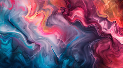 Fototapeta premium Mesmerizing blend of liquid colors gently swirling and merging into each other.