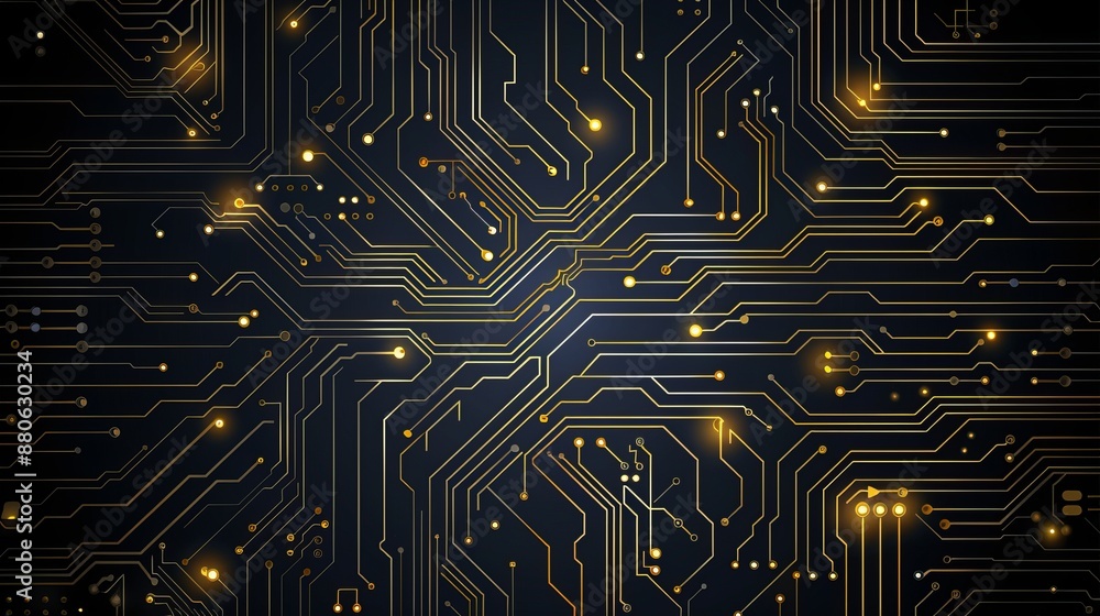 Poster abstract vector background featuring a high-tech circuit design with digital connections and futuris