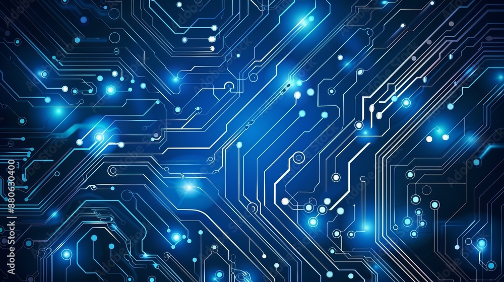 Poster abstract vector background featuring a high-tech circuit design with digital connections and futuris