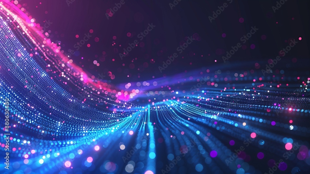 Poster abstract technology communication data science background with futuristic digital interface, blue ge