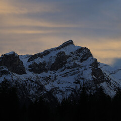 Mount Schluchhore just after sunset.