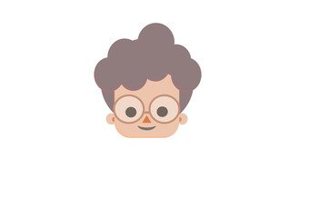 Cartoon character wearing glasses icon vector