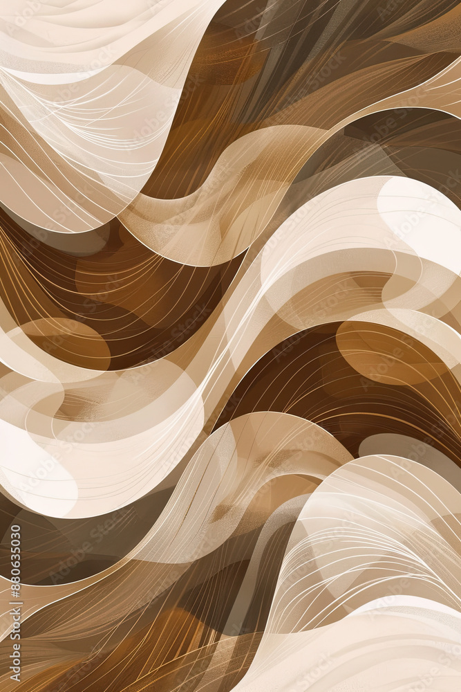Poster an abstract painting of some rounded lines and shapes