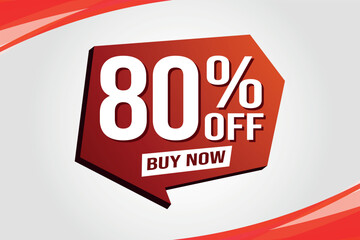 80% eighty percent off buy now poster banner graphic design icon logo sign symbol social media website coupon

