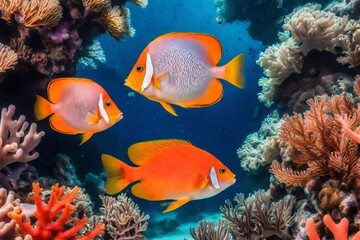 Naklejka premium coral reef in sea