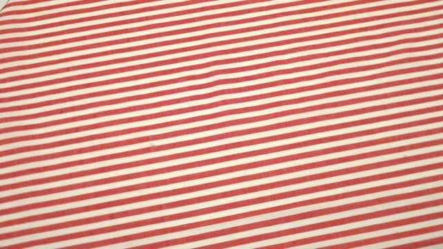 White and red striped thin cotton fabric, background
