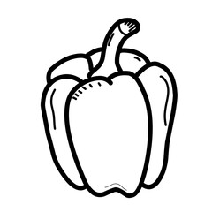 Paprika pepper, chilly spice Vector hand drawn vector illustration. Fresh organic vegetable, hot sweet pepper in engraved style. Detailed food drawing. For label, poster, print. isolated on white