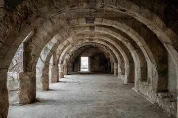 Roman Agora of Smyrna (Agora of Izmir) in daytime in Namazgah, Konak, Izmir, Turkey