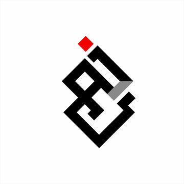 Geometric abstract QAJ letter logo design.