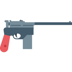 Pistol vector icon with isolated background in flat style 