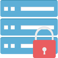 Server Security vector icon with isolated background in flat style 