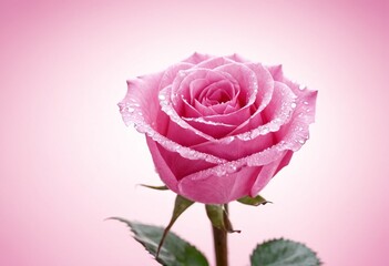 Naklejka premium Enchanted Pink Crystal Rose: A Fairytale Flower