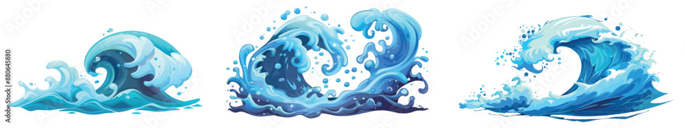 Poster an ocean wave splashing through water over a sea of waves. a wave splashing over sea waves. a wave s